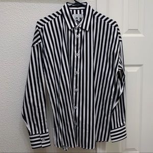 Zara long sleeve button down striped shirt top